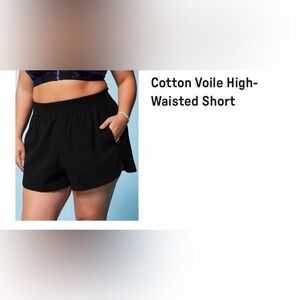 Fabletics Cotton Voile High-Waisted Shorts - Black